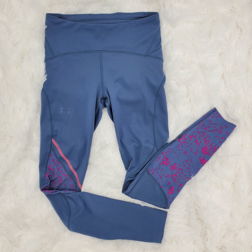Under Armour Blue and Pink Athletic Leggings Women M